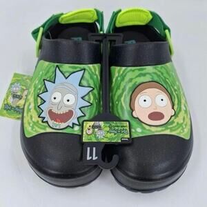 Adult Swim Rick and Morty crocs Style Slip On Clogs Size 11‎ Ground Up New